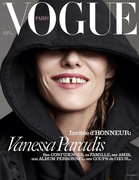 Vanessa Paradis vogue décembre 2015 cul nu fesses